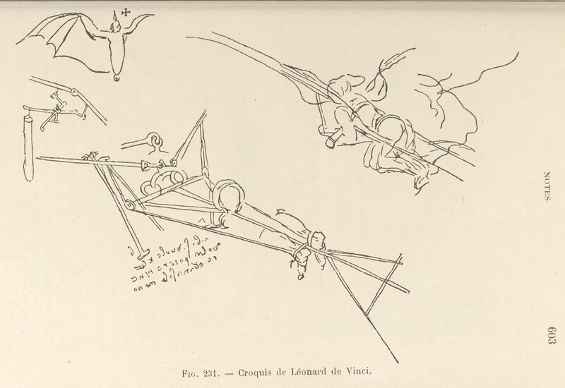 Léonard de Vinci et l'aviation, Les Oiseaux artificiels, 1909, de François Peyrey